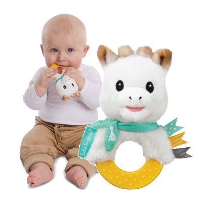 Plush rattle to chew on Sophie la girafe